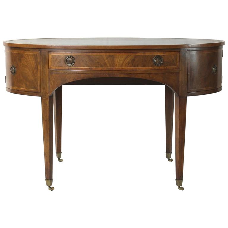 Regency Style Oval Writing Table Or Desk At 1stdibs