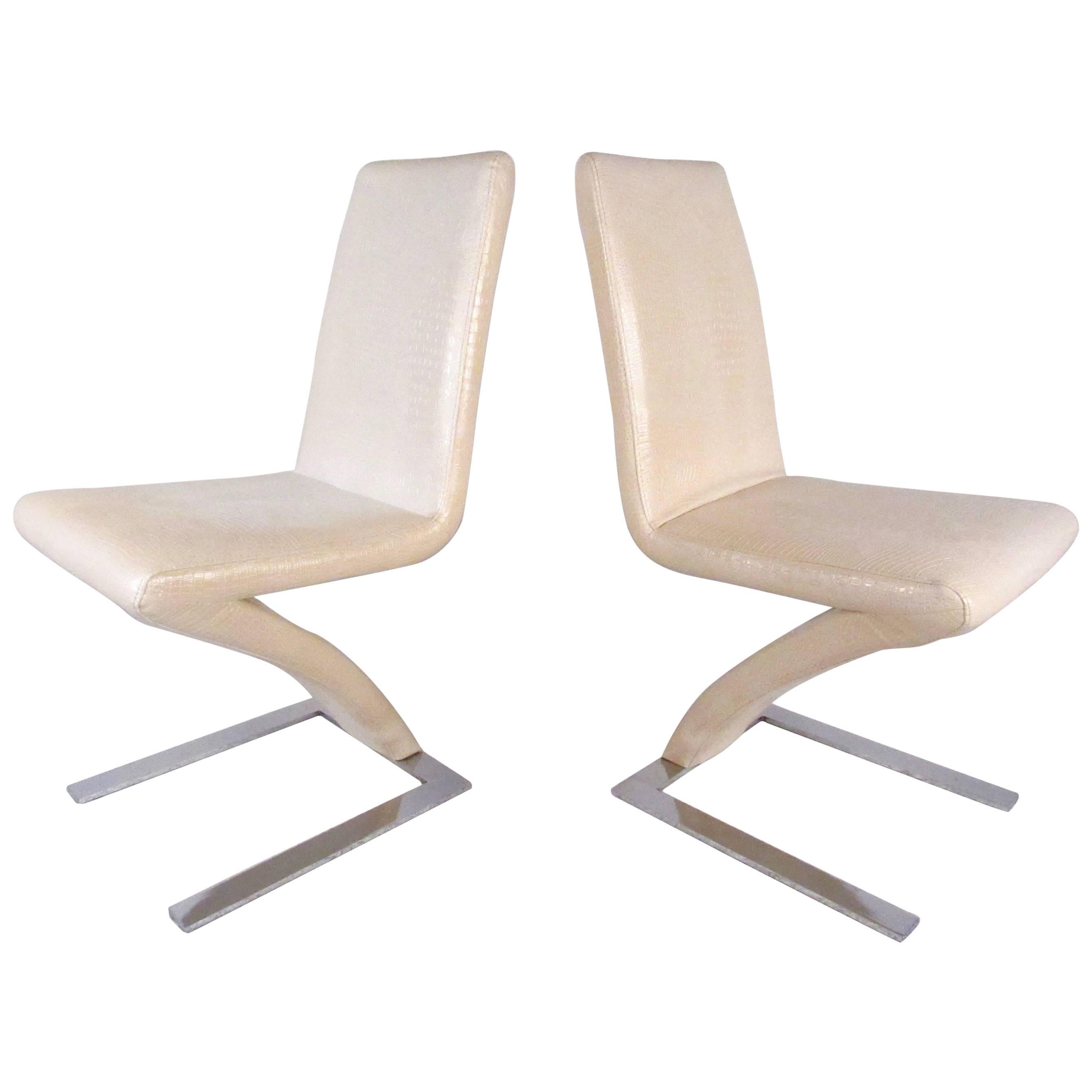 Pair of Modern Verner Panton Style Cantilever Chairs