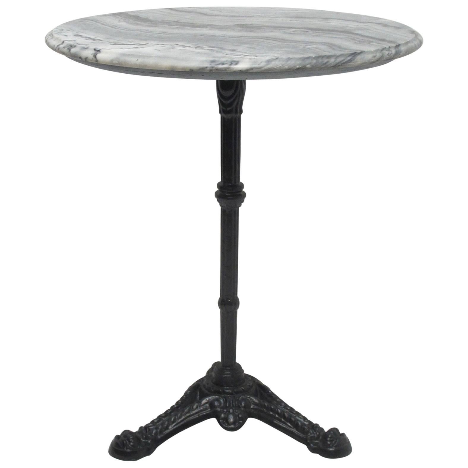French Cast Iron and Marble Bistro Table