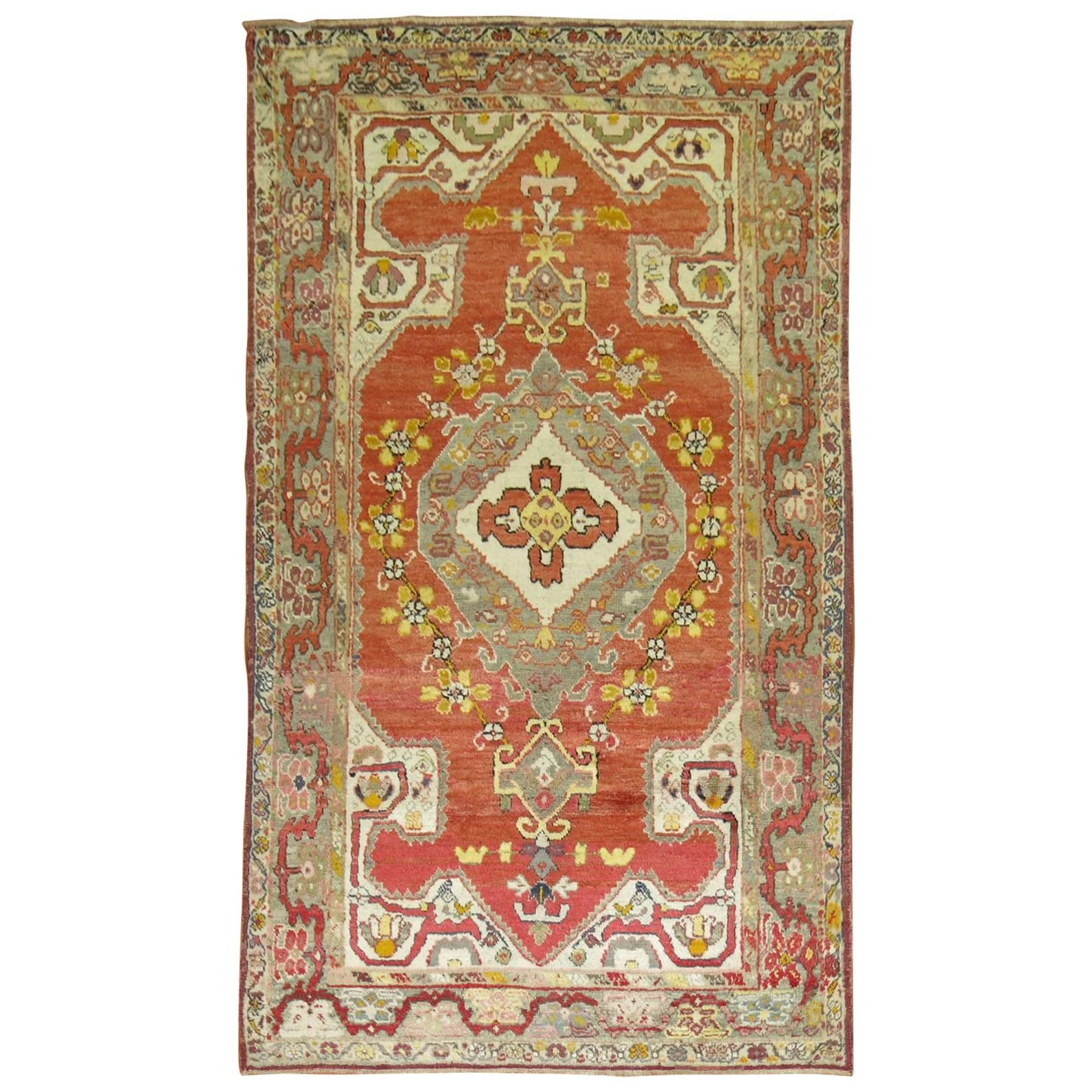 Vintage Turkish Oushak Rug