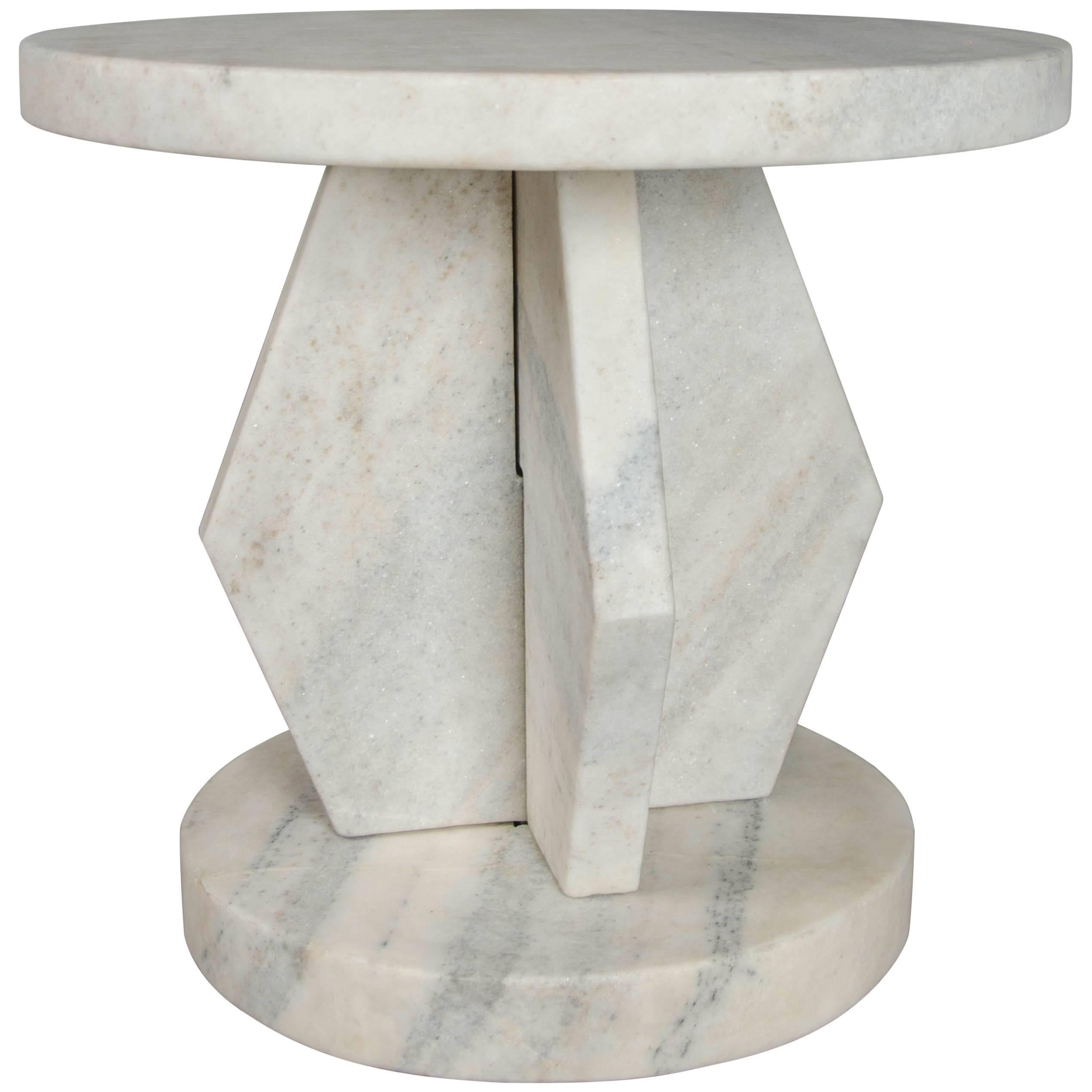 Stone Brancusi Design Side Table by Robert Kuo, Limited Edition