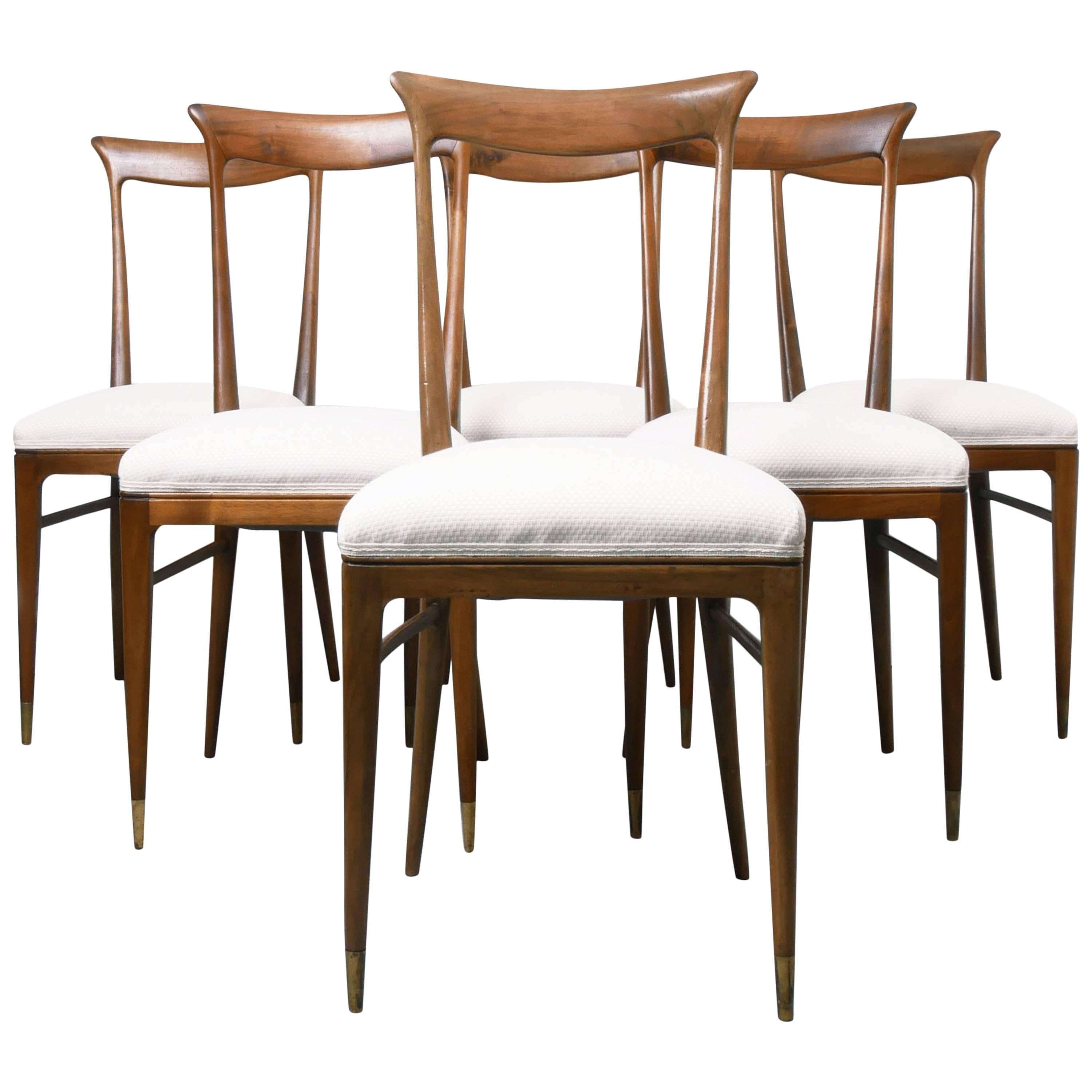 Ico Parisi Beautiful and Elegant Set of Six Dining Chairs