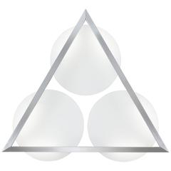 Mid-Century Modern Style Wall Art Sconce Light White Glass with Triangular Frame