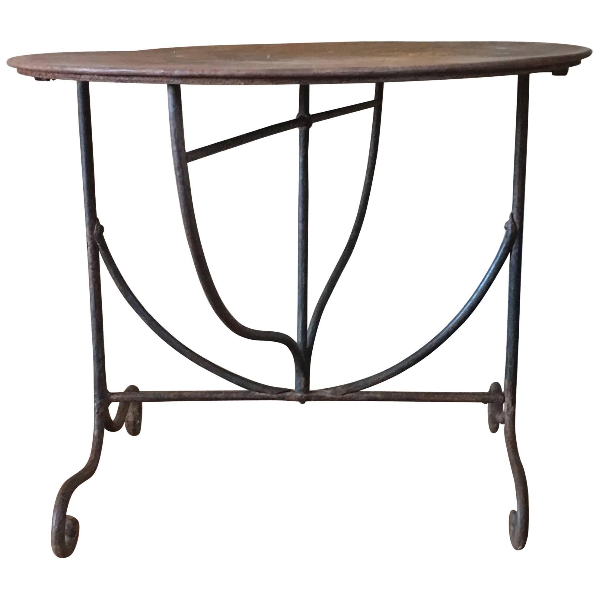 18th Century Delightful Wrought Iron Garden Table 