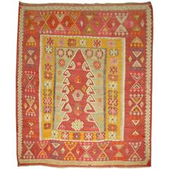 Turkish Kilim Square Flat-Weave 8