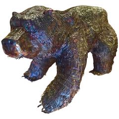 Unique Large Copper Bear Sculpture for Indoor or Outdoor Display