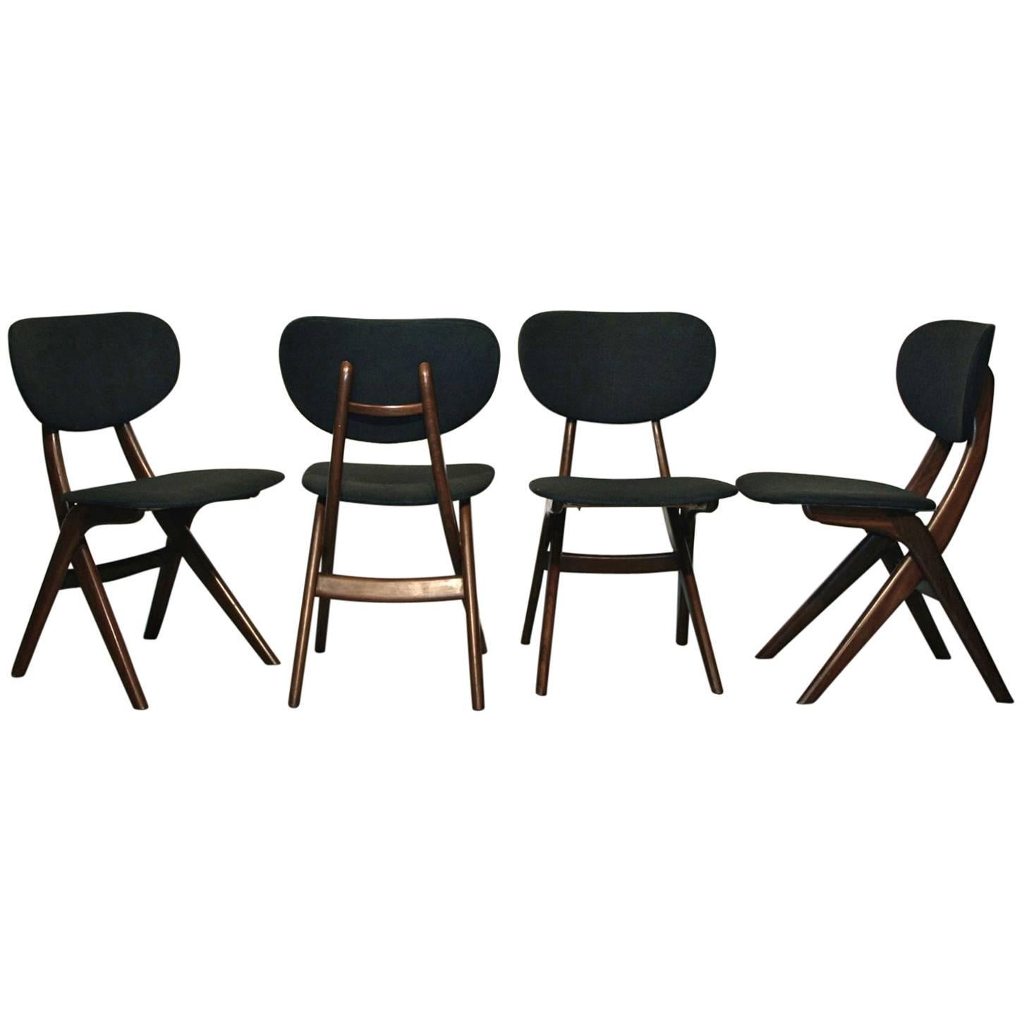 Dining Chairs by Louis Van Teeffelen for Wébé, Dutch Design, 1950s For Sale