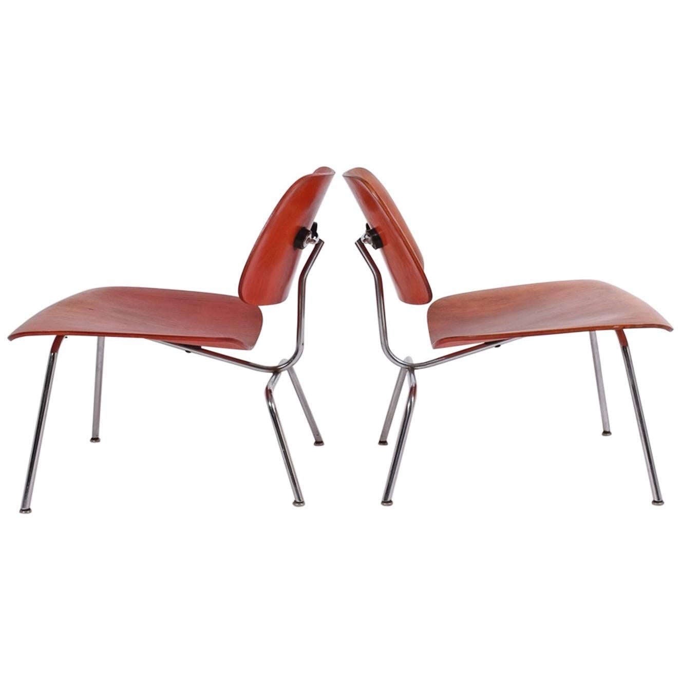 Early LCM Red Aniline Dyed by Charles Eames for Herman Miller Right One SOLD
