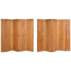 Elegant Pair of  French Sycomore Folding Screens  in the manner of Andre Arbus