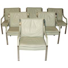 Six Preben Fabricius & Jørgen Kastholm Attributed Lounge Chairs by Knoll Germany