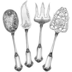 Puiforcat French All Sterling Silver Dessert Hors d'Oeuvre Set Box Rococo