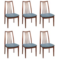 Set of Six Mid-Century Danish Hardwood Dining Chairs