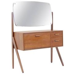 Vintage Danish Teak Dresser with Mirror, 1960s