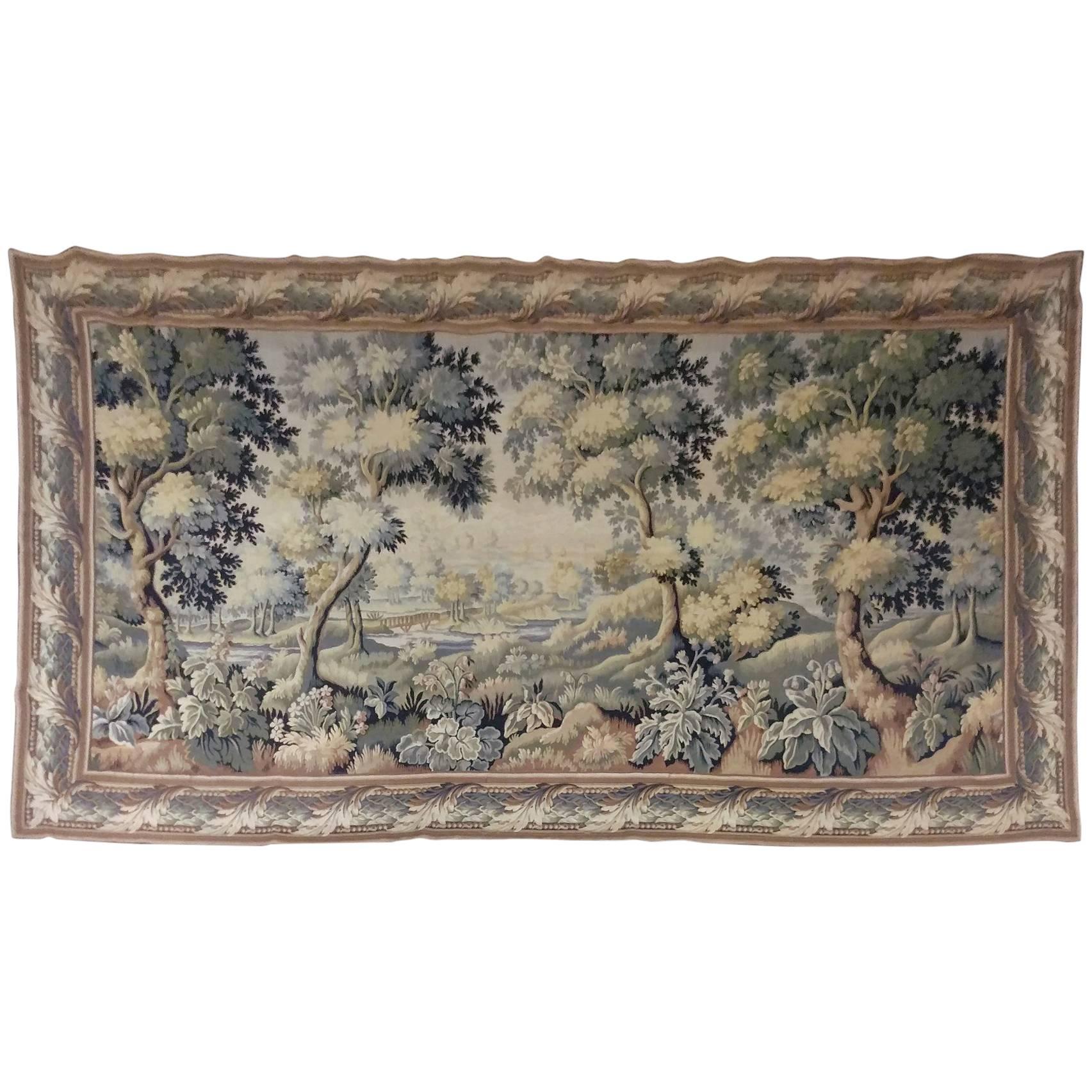 Grand Antique Belgian Renaissance Very Fine Woven Wool Gobelins Tapestry