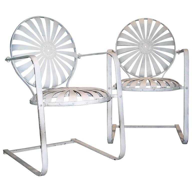 1930s Iron Garden Chairs Francois Carre at 1stdibs