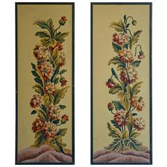 Pair of Framed French Painted Paper Panels 7