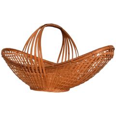 Mid-Century Modern Cane Weaved Basket 5