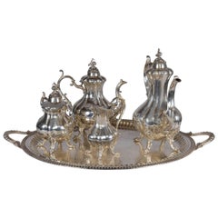 Antique English Style Silver Plated Five-Piece Tea Set