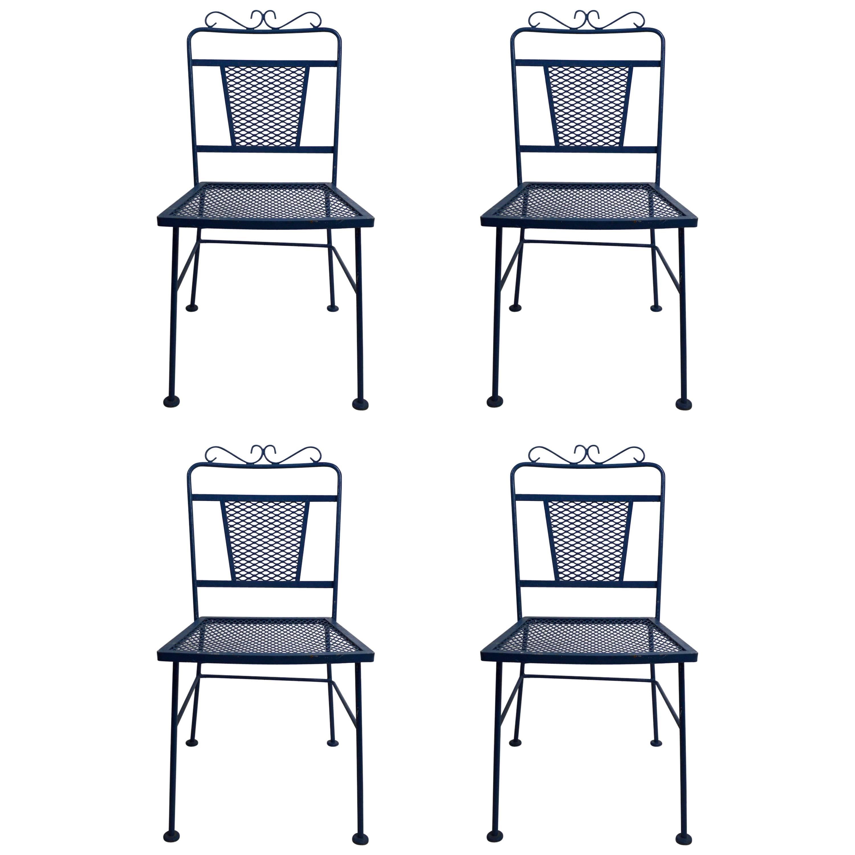 Set of Four Garden Patio Dining Chairs by Woodard