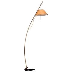 Mid-Century Modern Italian Floor Lamp with Horse Shoe Base 10