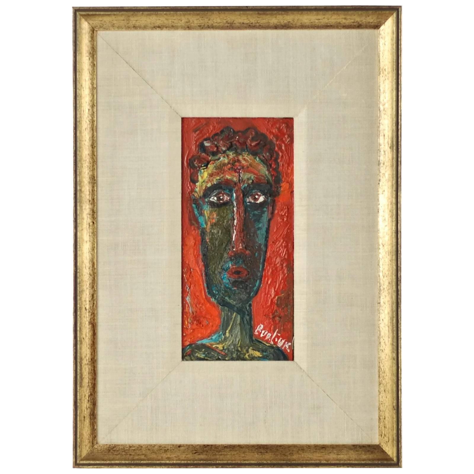 20th Century David Burliuk Neo-Primitive Portrait For Sale