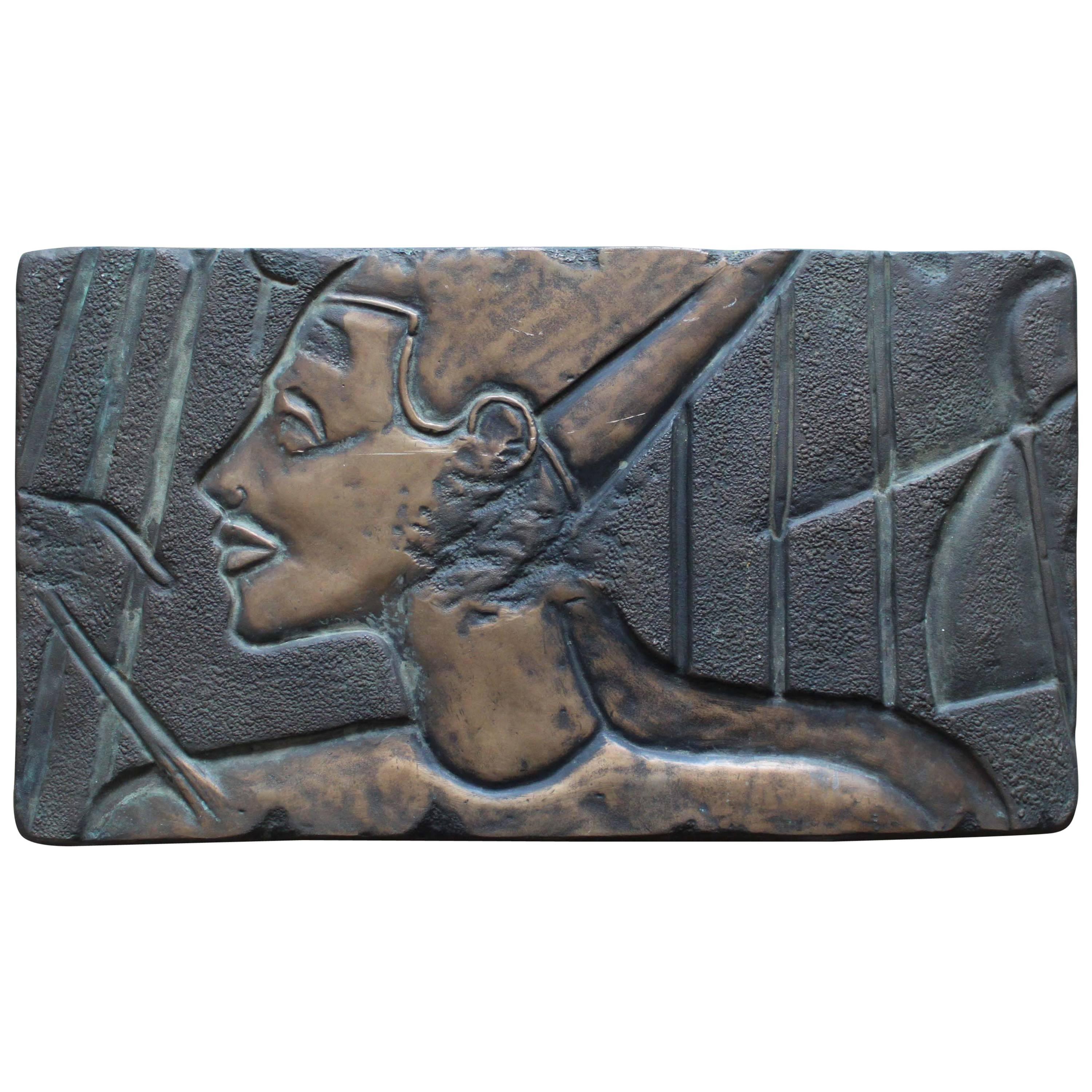 Bronze Nefertiti Plaque For Sale