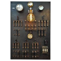 1940s French Factory Switchboard Industrial Wall Light