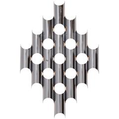 Large Chrome-Plated Sculptural Wall Light, USA, 1970s 4