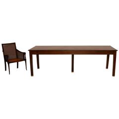 Large Antique Solid Walnut Dining Table