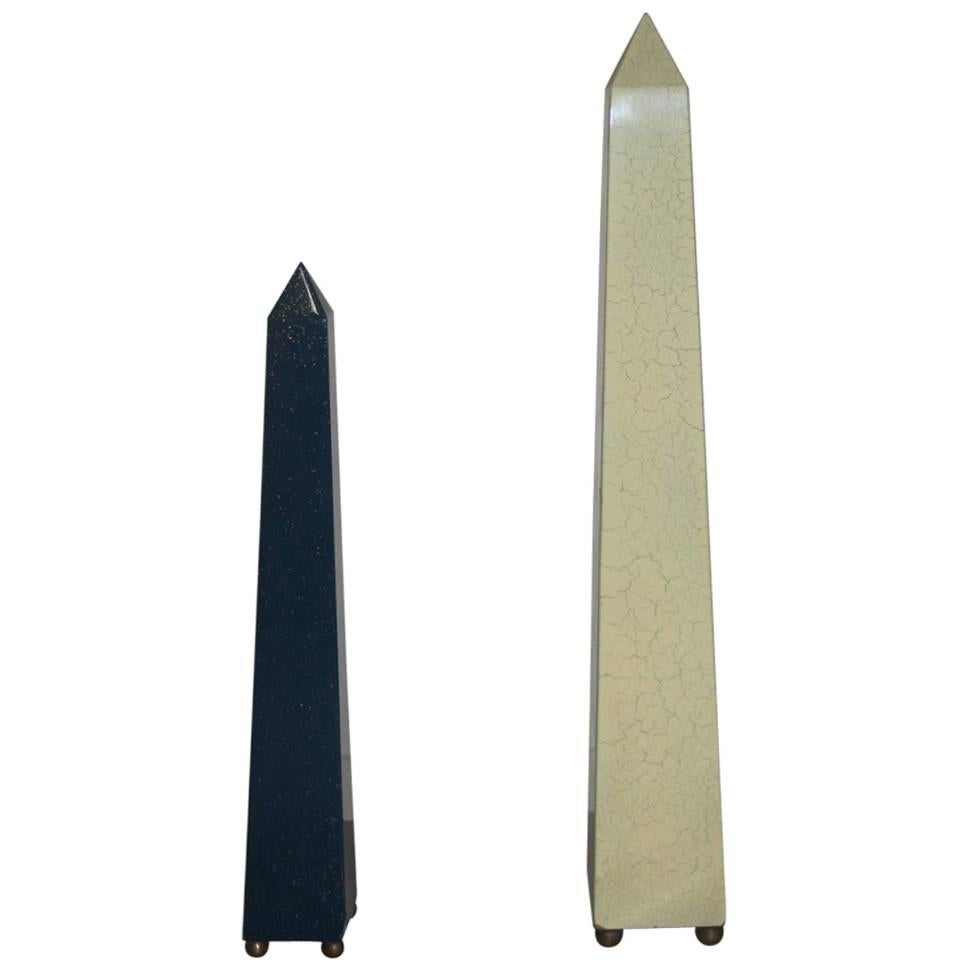 Obelisken Fornasetti Holzmaterialien Imitation Lapislazuli im Angebot
