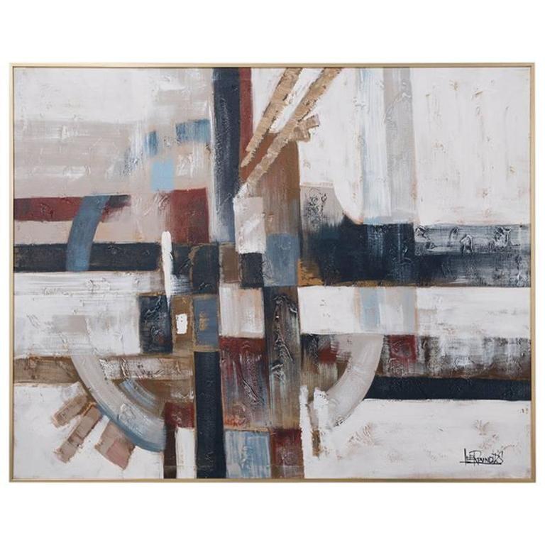 Large Framed Abstract Oil Painting by Lee Reynolds Signed For Sale at