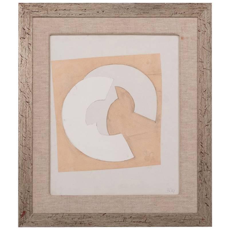 Abstract Collage by Hans Richter, Initialled and Dated 1967 For Sale
