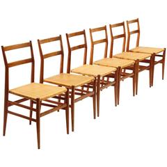 Six 1950s Leggera Chair by Gio Ponti for Figli di Amedeo Cassina 2