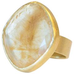 Rutilated Quartz 18-Karat Ring