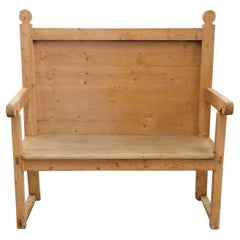 Antique 19th Century Pine Bench from Spain