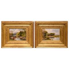"Thames Views" Pair by John Talbot Adams