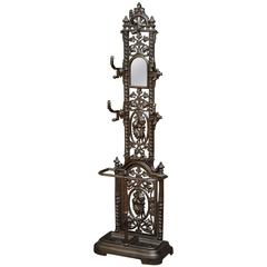 Antique Stylish Victorian Cast Iron Hall Stand