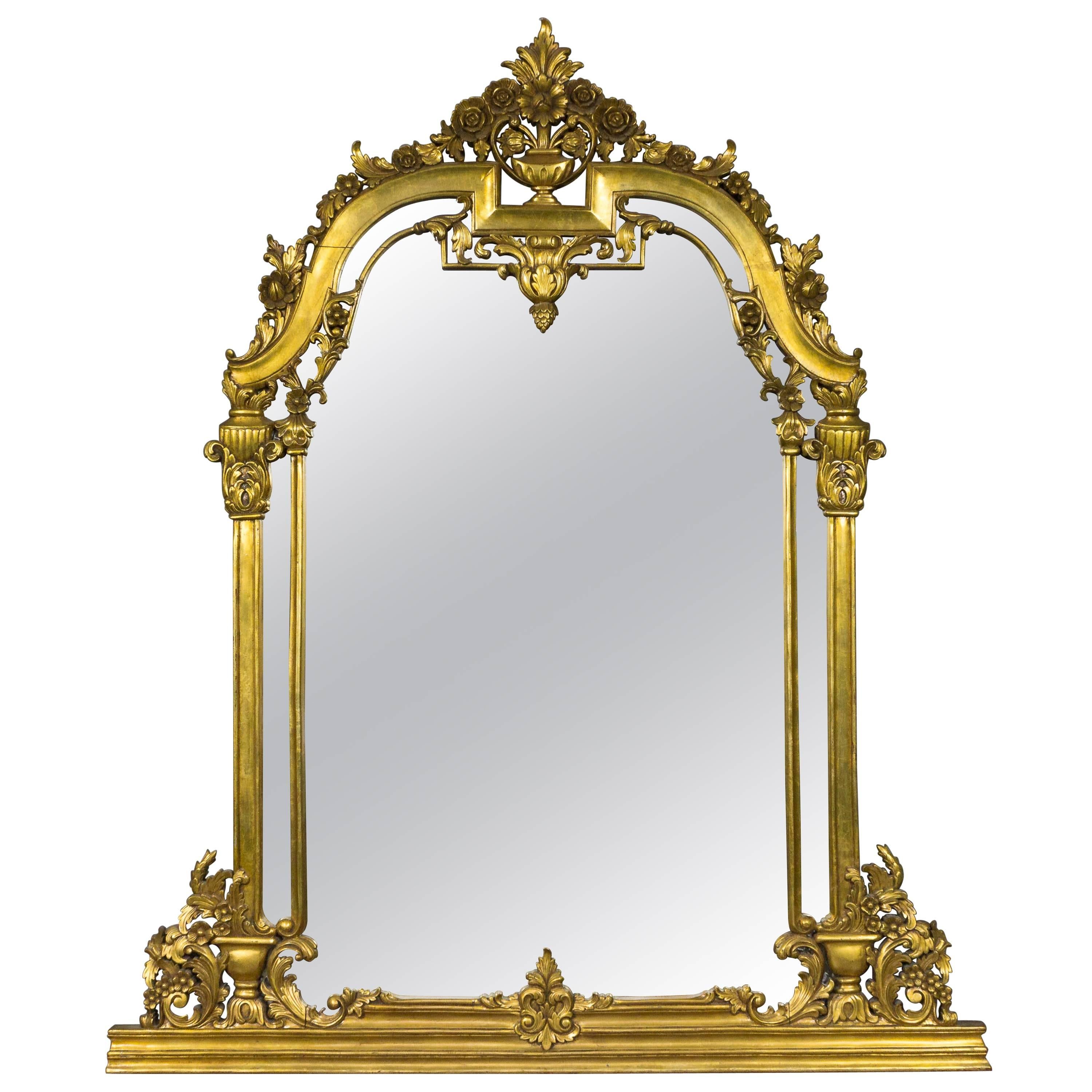 Renaissance Revival Style Over Mantle Mirror For Sale at 1stDibs