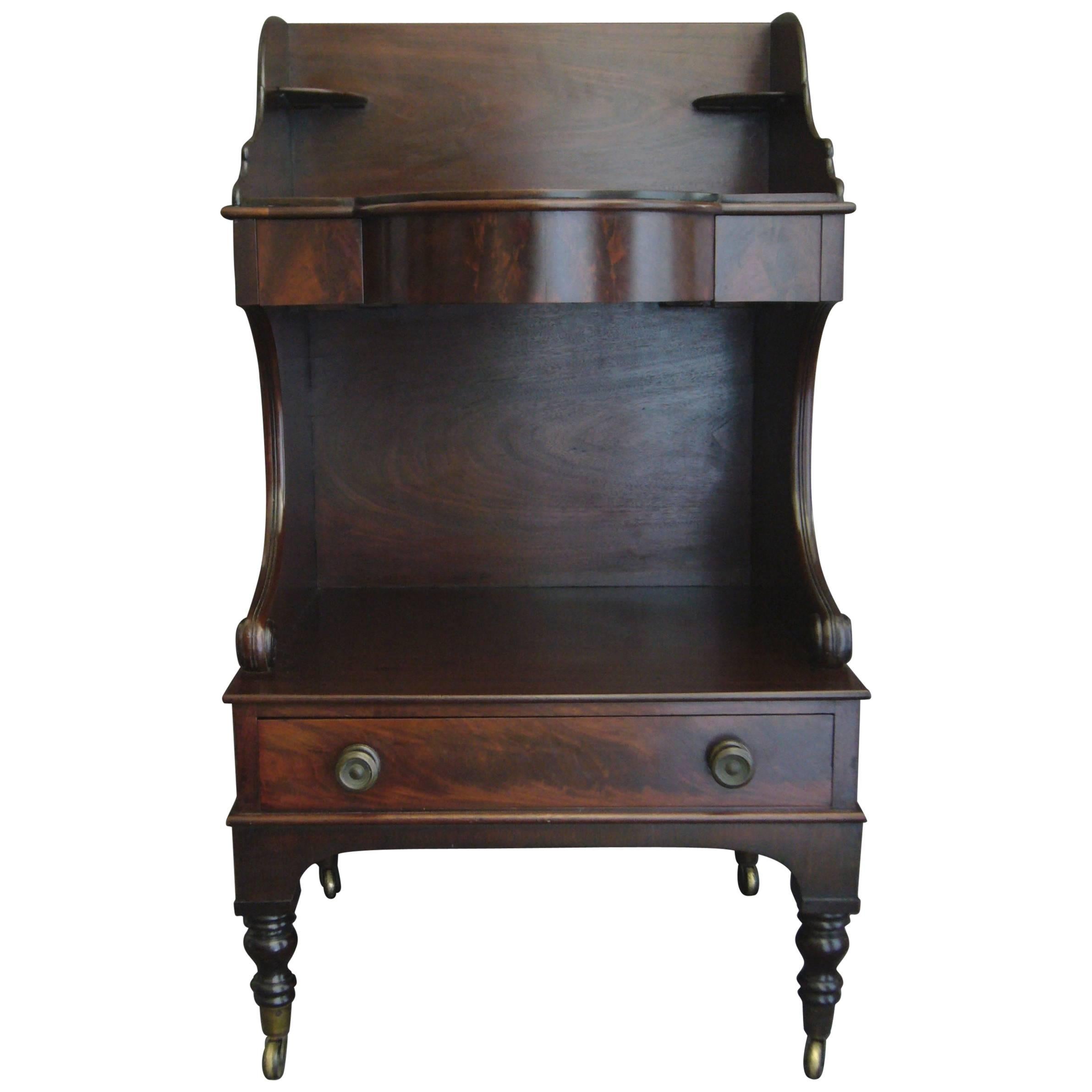 American Federal Mahogany Washstand Side Table