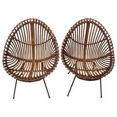 Pair of Bamboo Chairs in the Style of Franco Albini 6