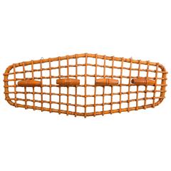 Woven Bamboo Four Hook Rack 4