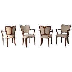 Set of Four Armchairs by Gustav Axel Berg, Sweden ca. 1950