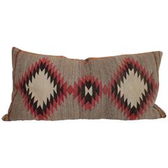 Monumental Saddle Blanket Navajo Weaving Pillow