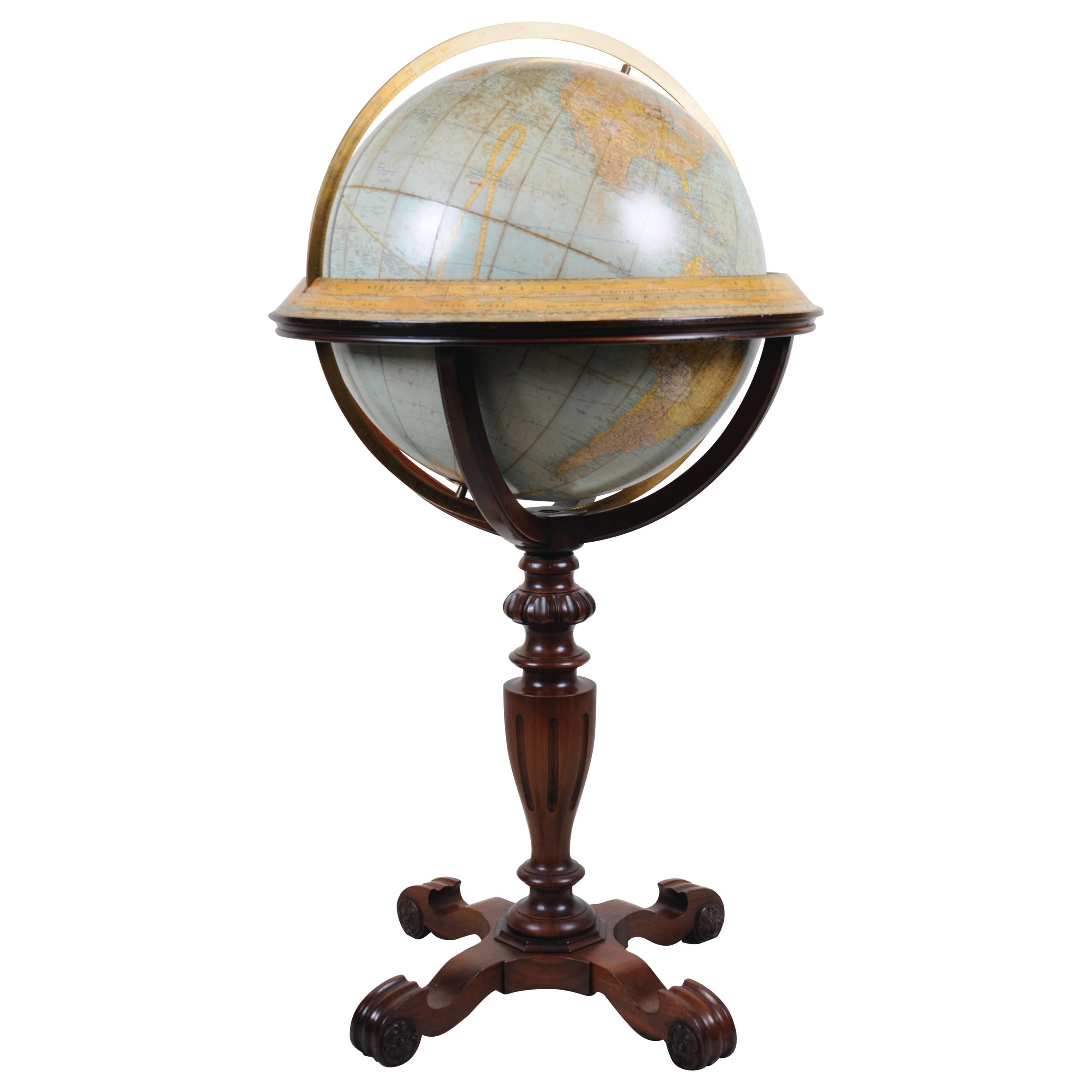 Rand McNally Terrestrial Floor Globe, 1924