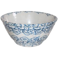 Large 19th Century Sponge Ware Mixing or Fruit Bowl 9