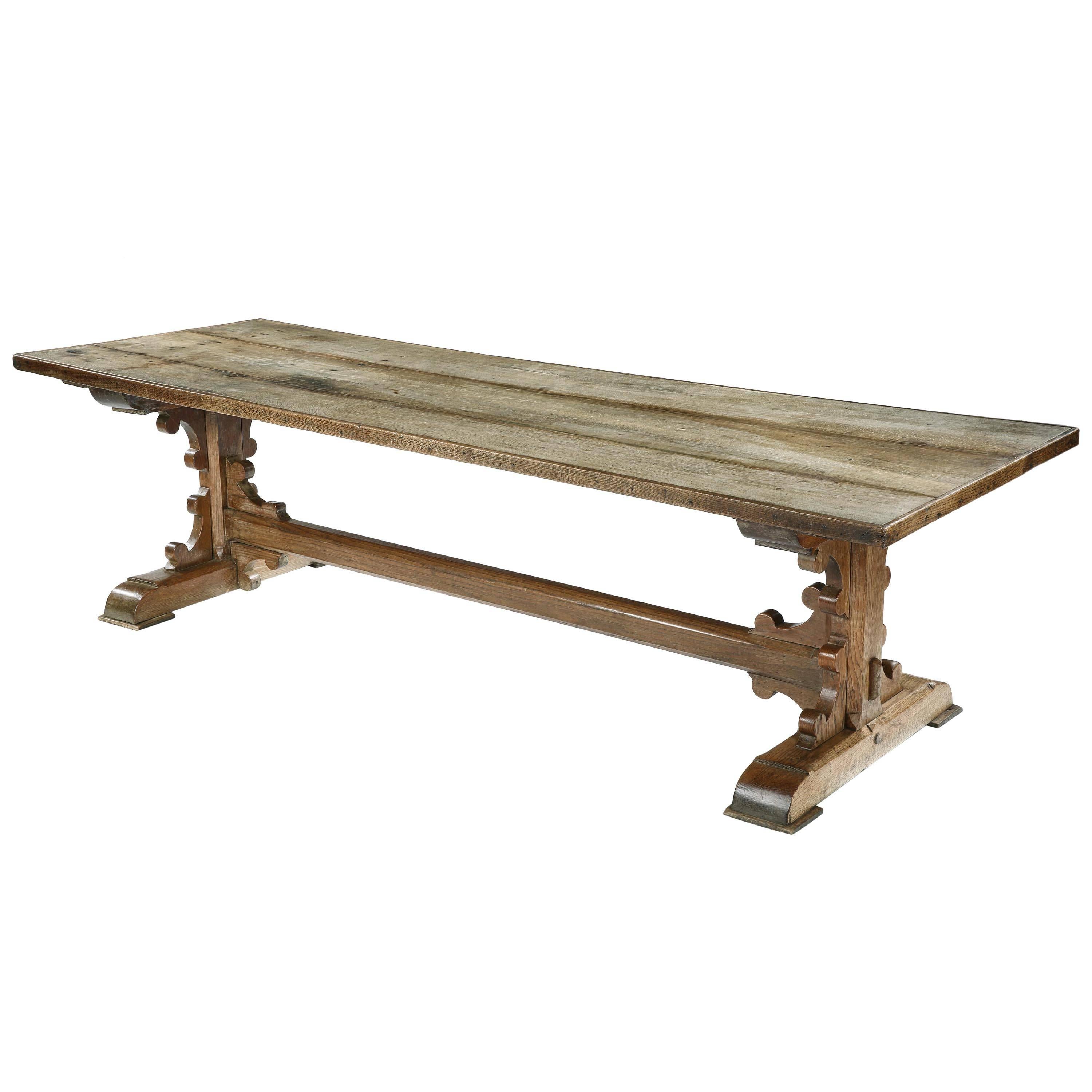 Gothic Revival Oak Refectory Table