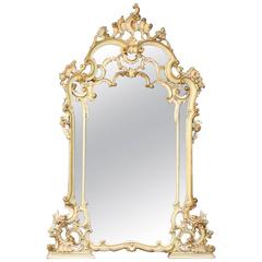 20th Century Venetian Lacquered and Gilt Mirror