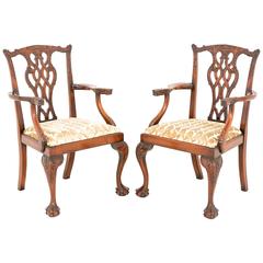 Pair of Chippendale Style Armchairs