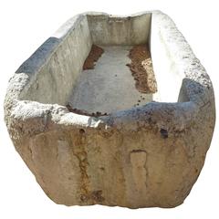 19th Century Large Antique French Limestone Trough