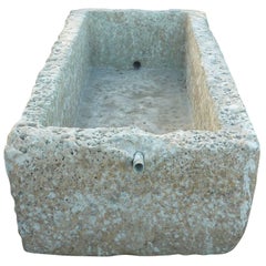 Antique Beautiful Large 19th Century French Limestone Trough